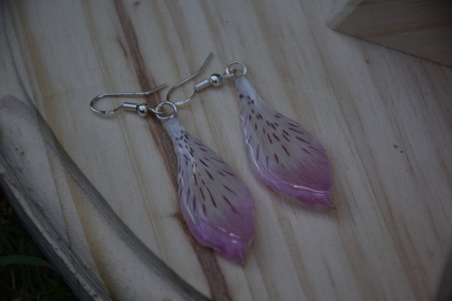 Real Alstroemeria (Peruvian Lily) Flower Earrings