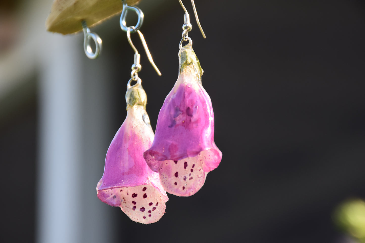 Real Preserved Foxglove Flower Earrings