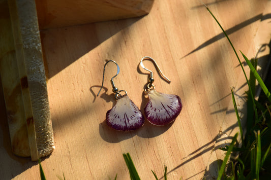 Real Carnation Flower Petal Earrings